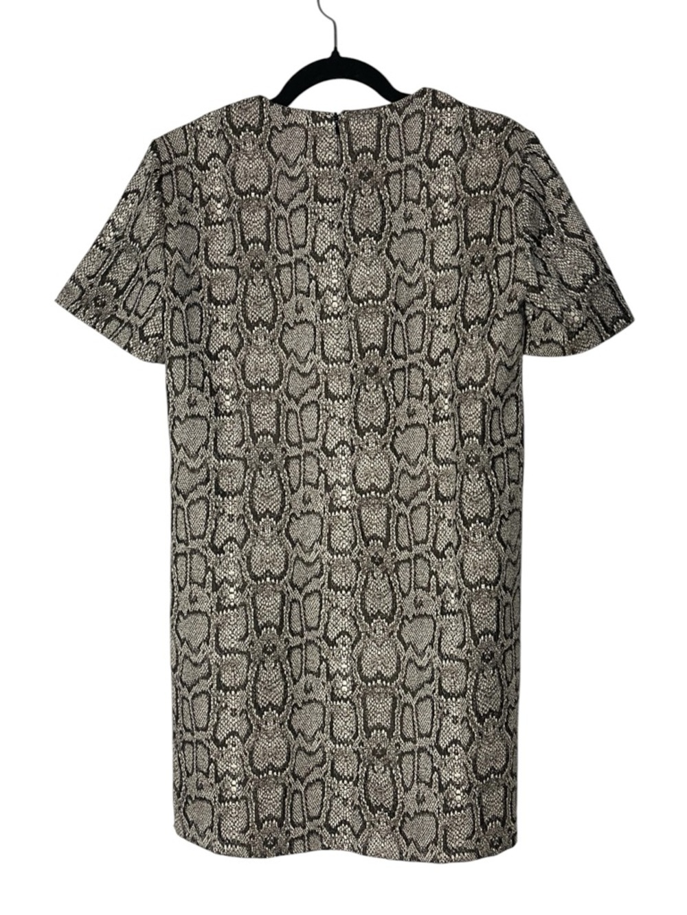 Zara Snake Print Shift Dress Mini Short Sleeve Neutral Animal Print size small - Picture 5 of 6